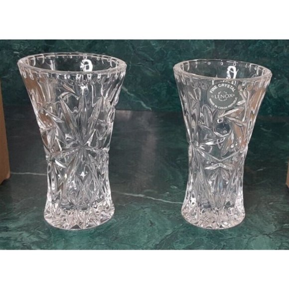 Lenox Fine Crystal Star Vase 4" Made in Czech Republic-New in Box Lot of 2 - Picture 3 of 11